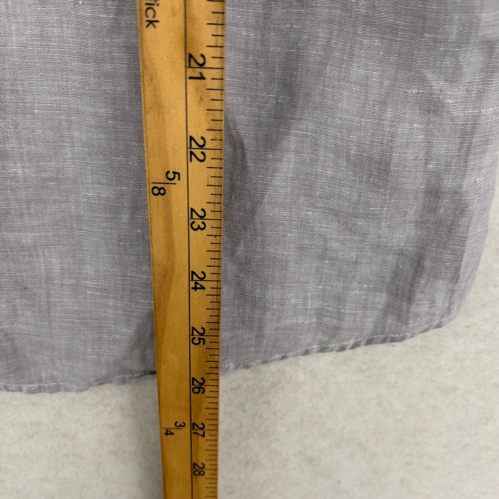 Uniqlo Premium Linen Shirt Mens Small S Gray Long Sleeve Button Up Lightweight - Picture 9 of 9